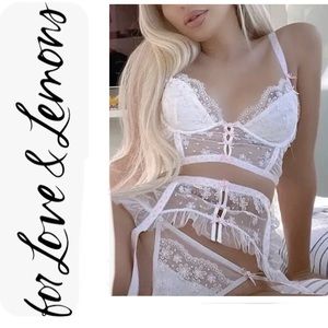 NWT For Love And Lemons Evie Lace Bustier Bra 36D